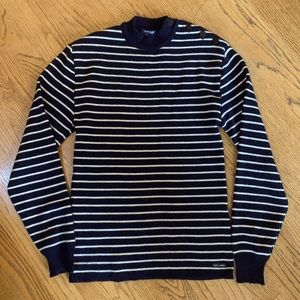 Saint James wool sweater L navy and cream